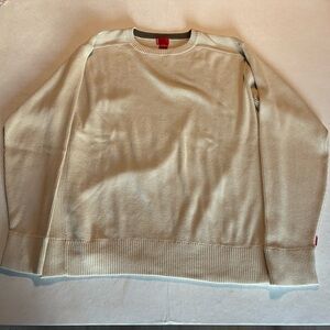 Levi’s Men’s Cream And White Cotton Sweater Men’s Size Large